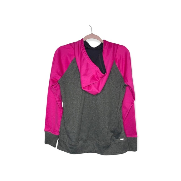 DANSKIN NOW Pink & Gray Dri More Hooded Sweatshirt M - Picture 4 of 7